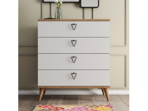 Cómoda de madeira "Versa-Ce" - 80 x 45 x 90 cm - Branco 2