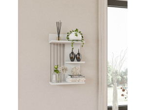Prateleira de parede em madeira "Kinik" - 40 x 19 x 60 cm - Branco 2