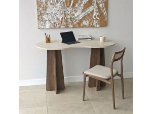 Secretária de madeira "Infini" - 120 x 60 x 75 cm - Travertino 2