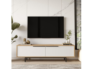 Suporte de TV em madeira "ON1-SW" - 160 x 35 x 45 cm - Branco 2