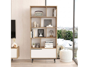 Estante de madeira "ON4-SW" - 84 x 30 x 176 cm - Branco 2