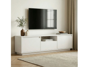 Suporte de TV em madeira "Sentinel" - 160 x 30 x 42 cm - Branco 2