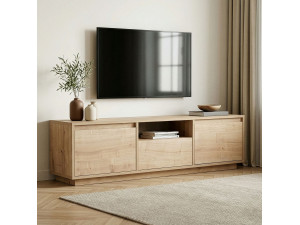 Suporte de TV em madeira "Sentinel" - 160 x 30 x 42 cm - Bege 2