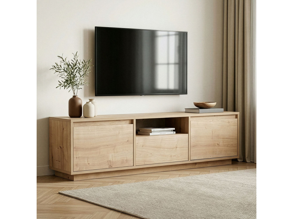 Suporte de TV em madeira "Sentinel" - 160 x 30 x 42 cm - Bege