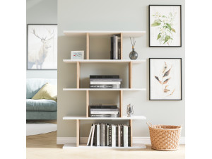 Estante de madeira "Harmon" - 90 x 25 x 127 cm - Branco 2