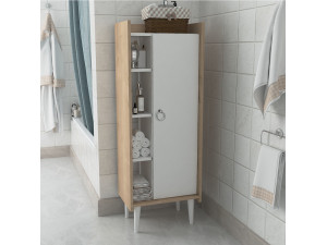 Armário multiusos de madeira "Lagomood Ruby" - 50 x 30 x 140 cm - Branco 2