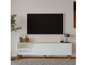 Suporte de TV em madeira "River" - 150 x 31 x 48 cm - Branco 2
