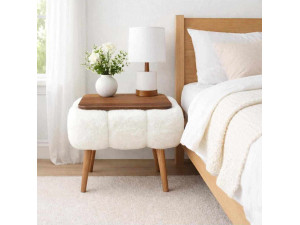 Mesa de apoio de madeira Papatya 35x45" - 45 x 35 x 44 cm - Branco 2
