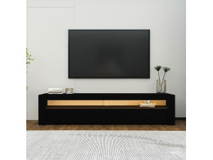 Suporte para televisor em madeira "Bati" - 150 x 36 x 46 cm - Preto 2
