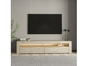 Suporte para televisor em madeira "Bati" - 150 x 36 x 46 cm - Travertino 2
