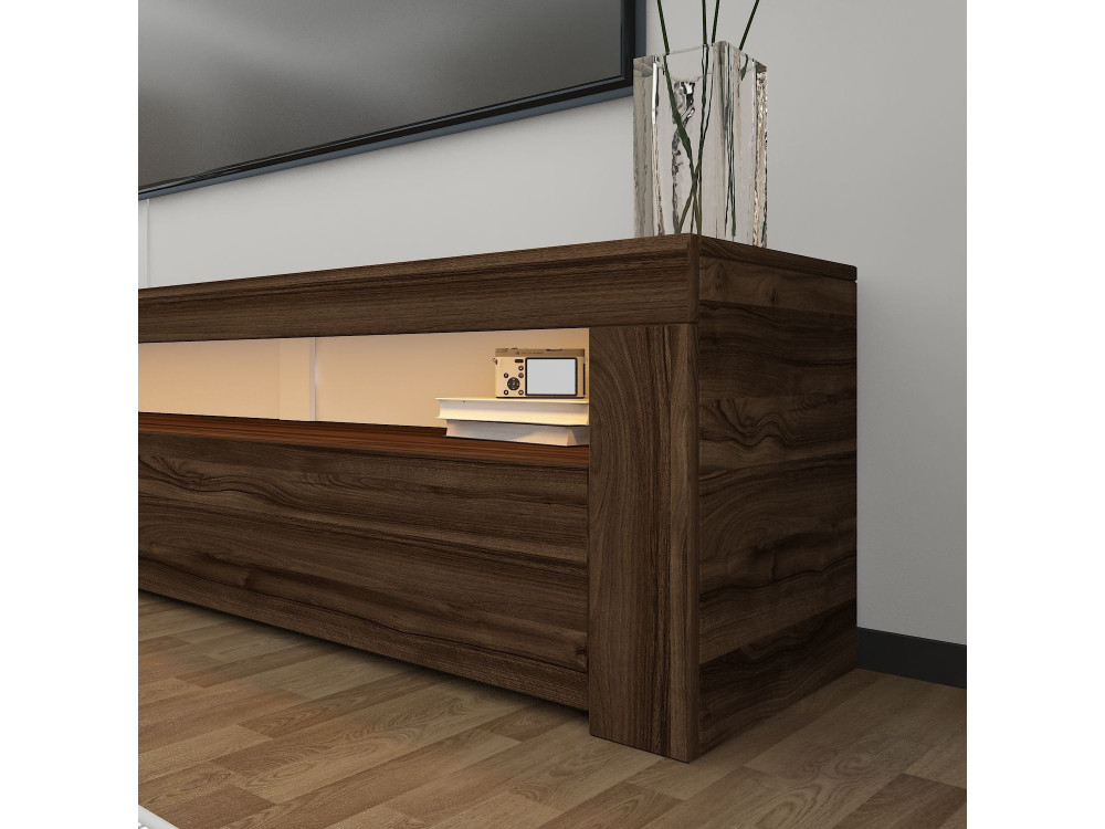 Suporte de TV em madeira "Bati" - 150 x 36 x 46 cm - Castanho