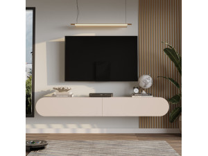 Suporte para televisor em madeira "LUM1" - 180 x 31 x 29 cm - Creme 2