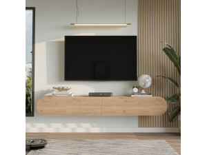 Suporte de TV em madeira "LUM1" - 180 x 31 x 29 cm - Bege 2