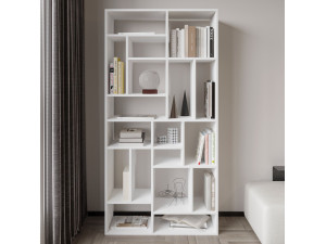Estante de madeira "Nicola" - 90 x 30 x 180 cm - Branco 2