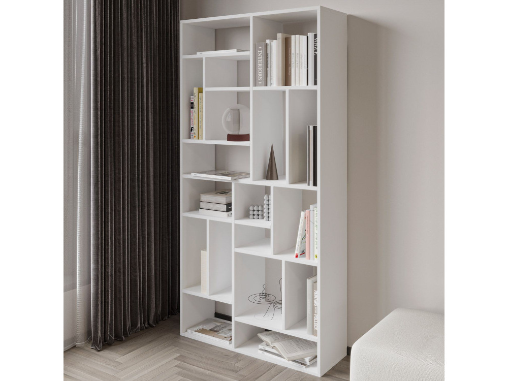 Estante de madeira "Nicola" - 90 x 30 x 180 cm - Branco