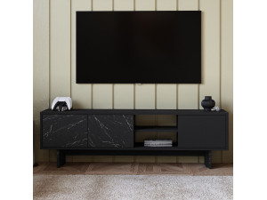Suporte para televisor em madeira "Ravello" - 150 x 30 x 45 cm - Preto 2