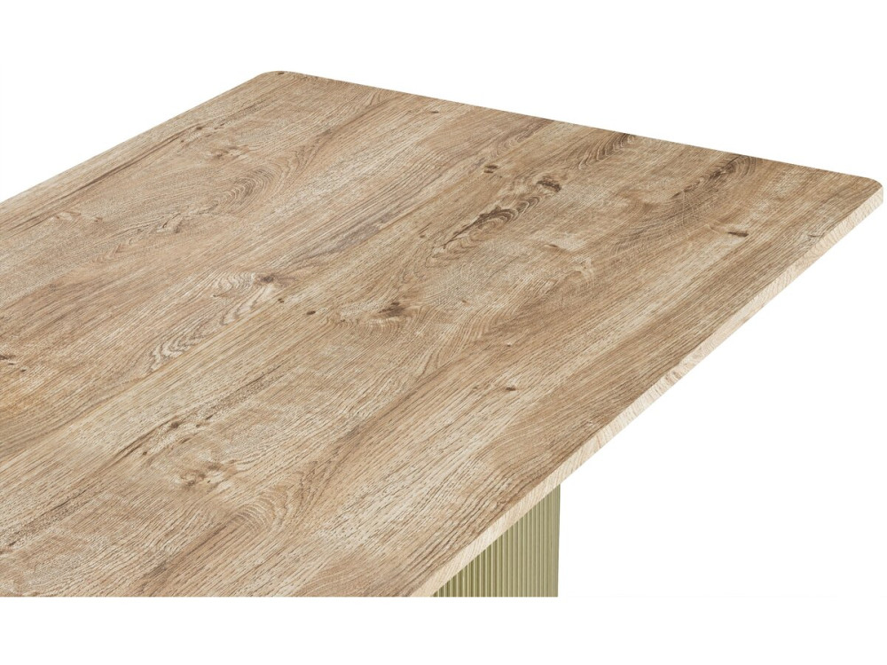 Mesa de jantar oval de madeira "Zénith" - 180 cm - 8 lugares sentados - Bege