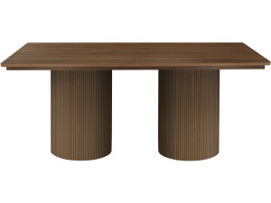 Mesa de jantar oval de madeira "Zénith" - 180 cm - Assentos 8 - Castanho