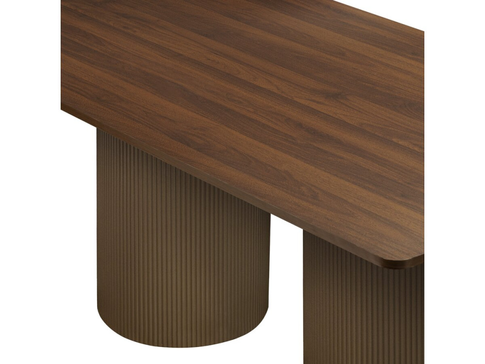 Mesa de jantar oval de madeira "Zénith" - 180 cm - Assentos 8 - Castanho