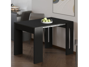 Mesa de jantar extensível de madeira "Nivo" - 80 x 44 x 76 cm - Preto 2