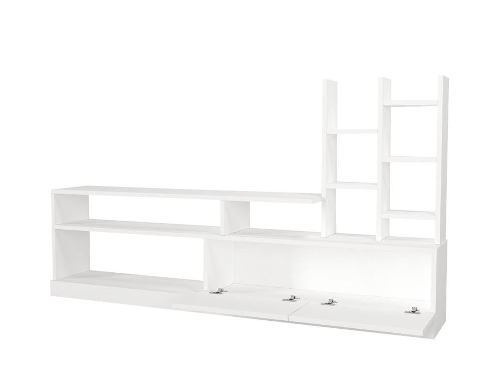 Mesa de TV em madeira "Dolunay" - 164 x 25 x 91 cm - Branco