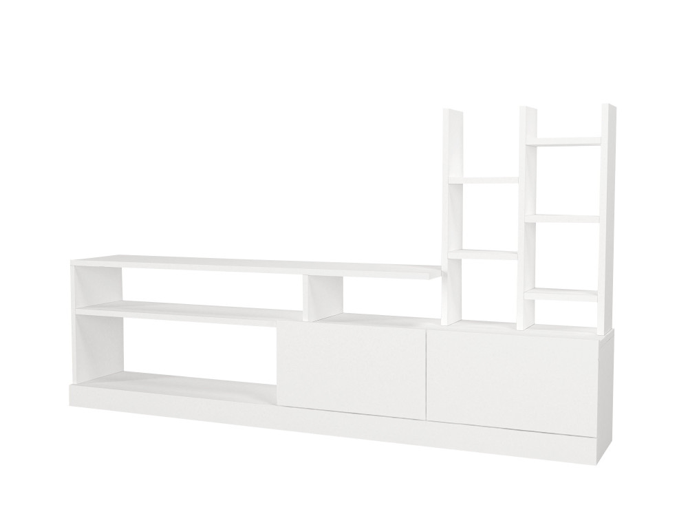 Mesa de TV em madeira "Dolunay" - 164 x 25 x 91 cm - Branco
