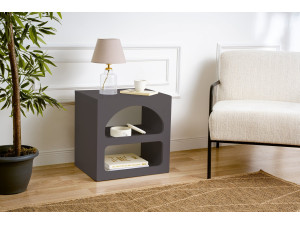 Mesa de cabeceira de madeira "Lorin" - 50 x 40 x 50 cm - Cinzento antracite 2