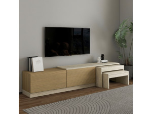 Suporte de TV em madeira "Nest" - 180 x 30 x 36 cm - Bege 2
