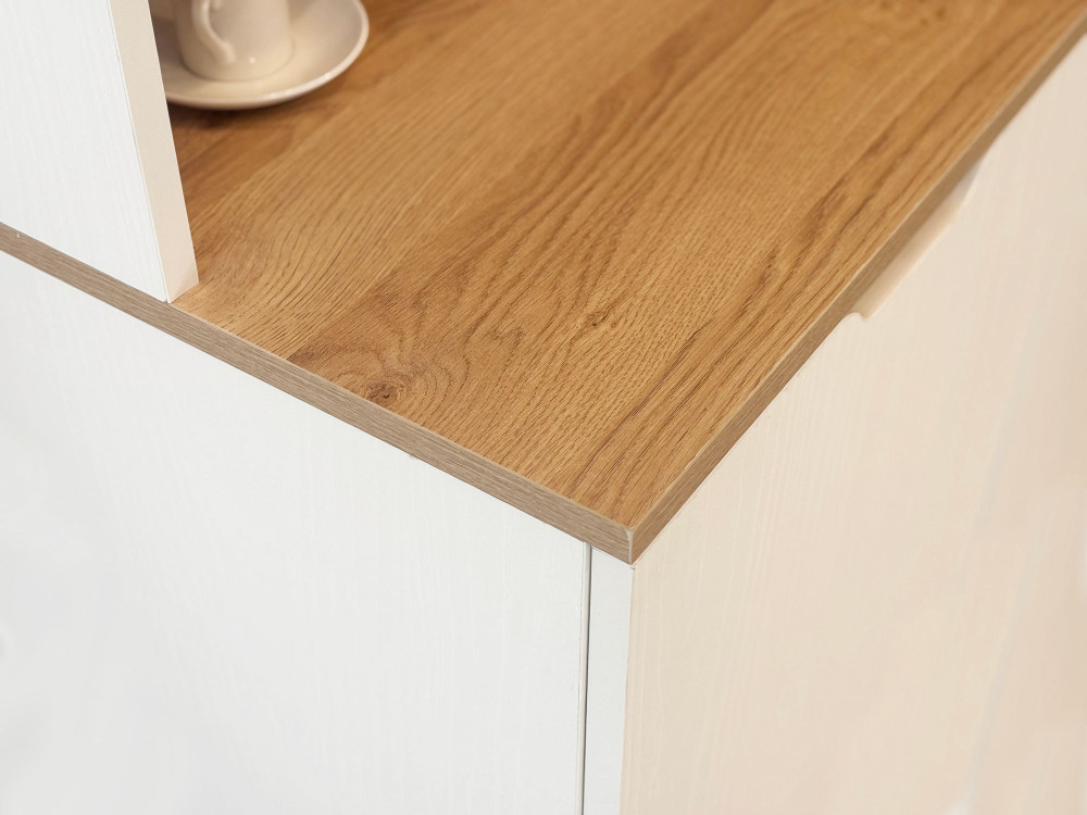 Base de café em madeira "Flexa" - 100 x 45 x 190 cm - Creme