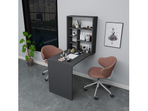 Mesa de maquilhagem em madeira "Sedir" - 90 x 59 x 74 cm - Cinzento antracite 2