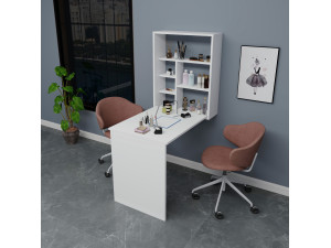Mesa de maquilhagem em madeira "Sedir" - 90 x 59 x 74 cm - Branco 2