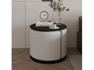 Mesa de apoio de madeira "Vexana" com banco para pés - 43 x 43 x 47 cm - Preto 2