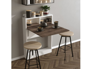 Mesa de jantar dobrável de madeira "Bracked" - 70 x 15 x 96 cm - Bege 2