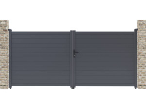 Portão de alumínio "Marc" - 349,5 x 155,9 cm - Cinza