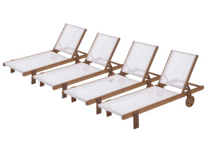 Espreguiçadeira de madeira "Saïgon" - Maple - Cru - Lote de 4