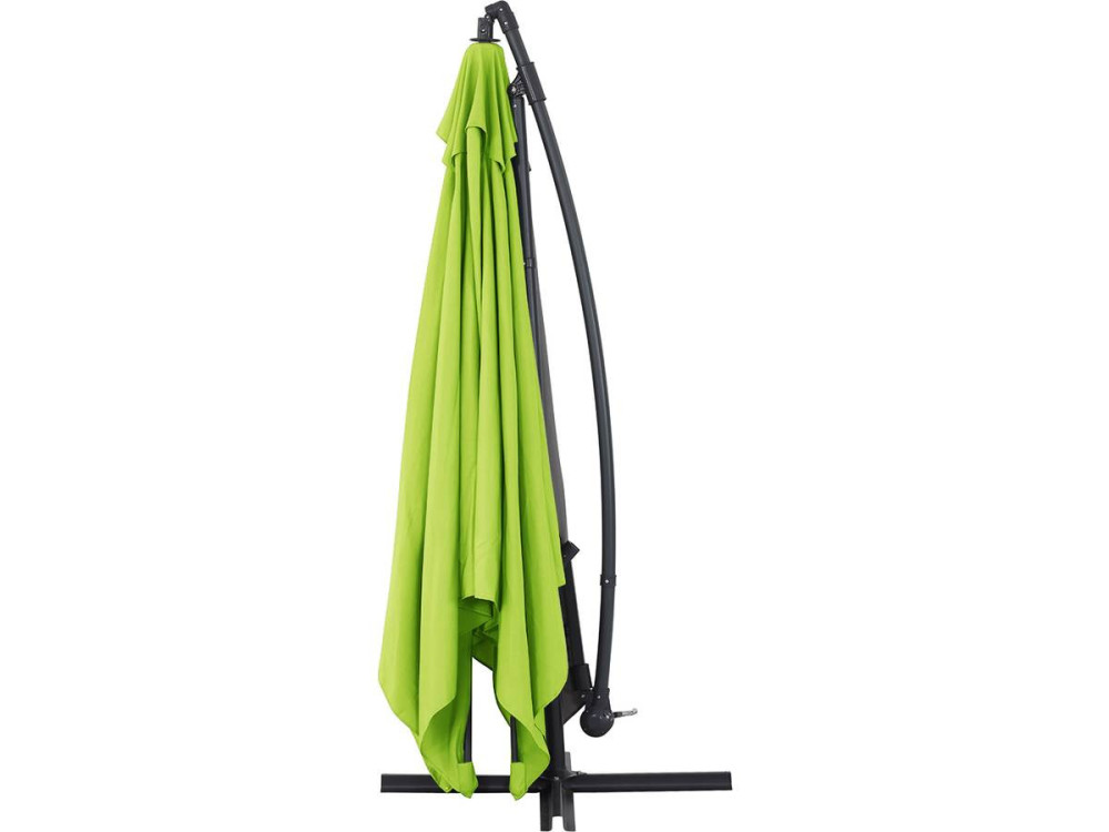 Ombrelone de Jardim Suspenso Alumínio "Ilios 3" - Quadrado - 3 x 3 m - Verde - Com Contrapeso