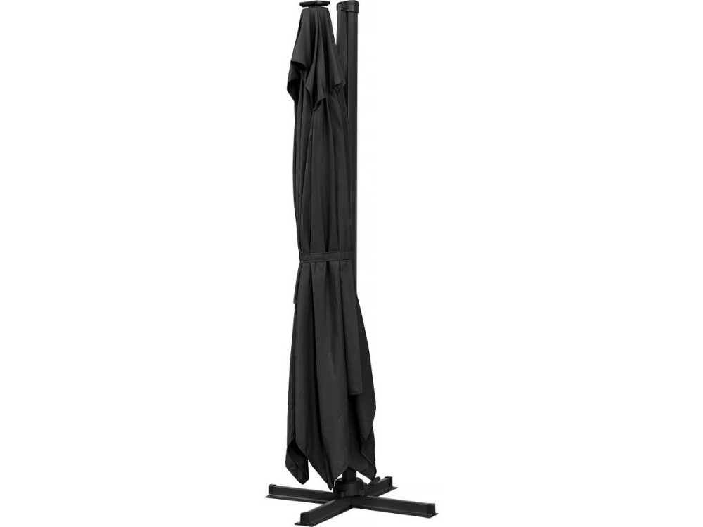 Guarda-sol de jardim offset LED de alumínio "Sun 3 Luxe" 3 x 3 m - Preto