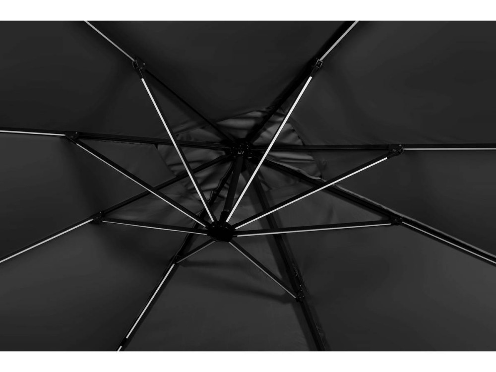 Guarda-sol de jardim offset LED de alumínio "Sun 3 Luxe" 3 x 3 m - Preto