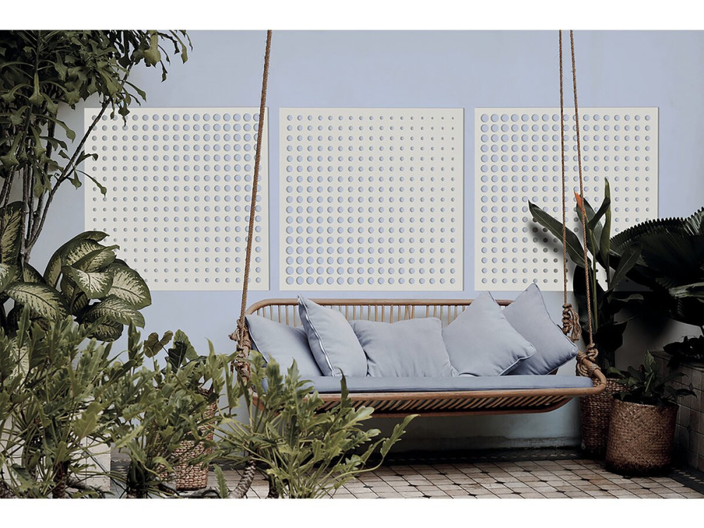 Painel decorativo - "Moon" - Conjunto de 5 - 1.00 x 1.00 m - Branco
