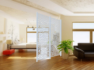 Painel decorativo - "Mosaico" - Conjunto de 5 - 1.00 x 2.00 m - Branco