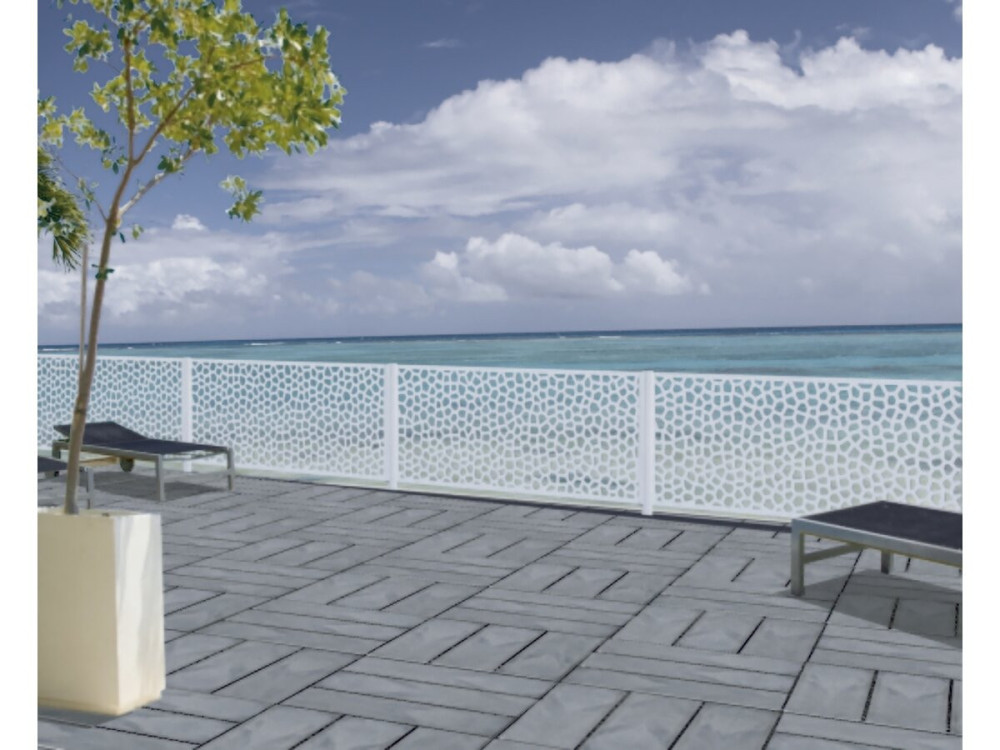 Painel decorativo - "Mosaico" - Conjunto de 5 - 1.00 x 2.00 m - Branco