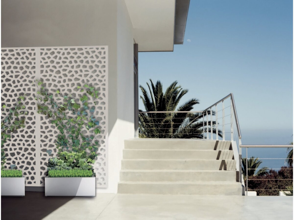 Painel decorativo - "Mosaico" - Conjunto de 5 - 1.00 x 2.00 m - Branco