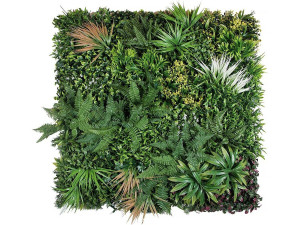 Painel vegetal "Vertical Sauvage" - Conjunto de 4 - 1,00 x 1,00 m - Verde