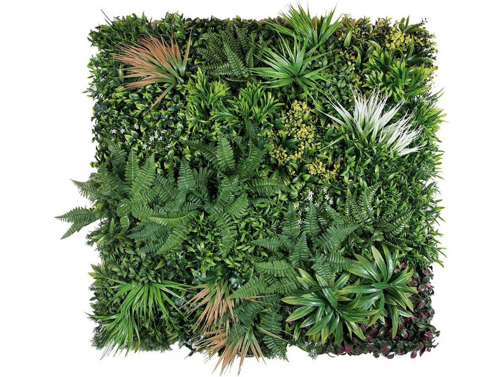 Painel vegetal "Vertical Sauvage" - Conjunto de 4 - 1,00 x 1,00 m - Verde