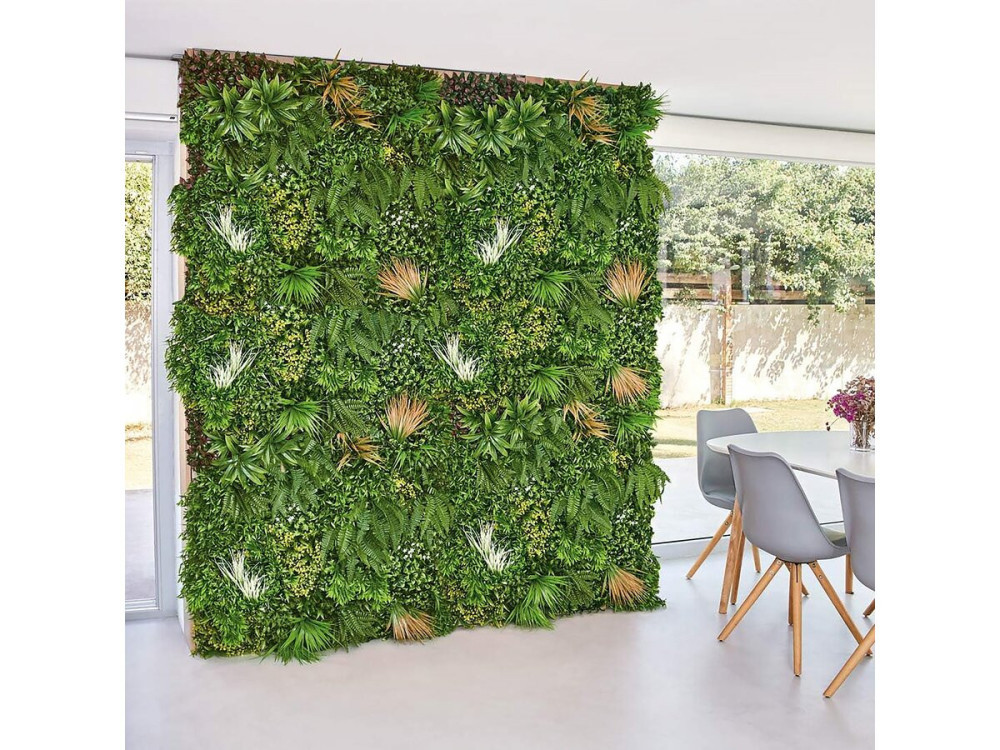 Painel vegetal "Vertical Sauvage" - Conjunto de 4 - 1,00 x 1,00 m - Verde