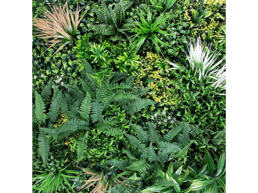 Painel vegetal "Vertical Sauvage" - Conjunto de 4 - 1,00 x 1,00 m - Verde