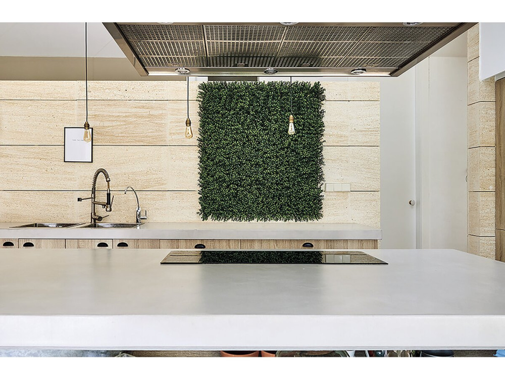 Painel vegetal "Buxus" vertical - Conjunto de 4 - 1,00 x 1,00 m - Verde
