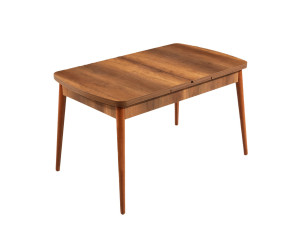 Mesa de jantar extensível de madeira "Barok" - 78 x 132 x 80 cm - Nogueira