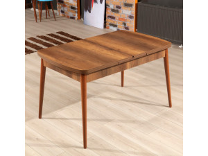 Mesa de jantar extensível de madeira "Barok" - 78 x 132 x 80 cm - Nogueira 2