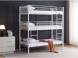 Beliche triplo em metal "Havin" - 90 x 190 cm - Branco 2